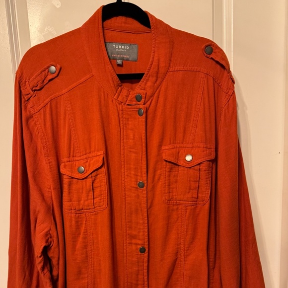 Torrid Rust Utility Shirt Jacket #FeelTheFit 🍂🧡 - Picture 1 of 6